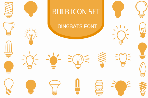 Bulb Icon Set: A Bright Dingbats Font for Creative Brand Identities
