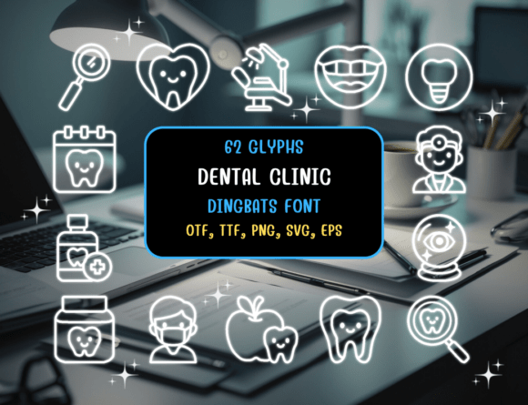 Dental Clinic Dingbats Font: A Designer’s Best Friend for Clean, Modern Medical Glyphs