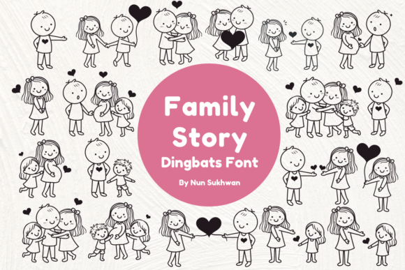 Family Story: A Heartfelt Dingbats Font for Expressive Editorial Design
