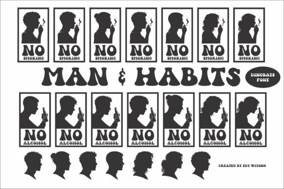 Man Habits: A Bold Dingbats Font for Handmade Labels, Invitations, and Lifestyle-Themed Printables