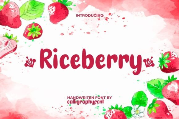 Riceberry: A Bold Brush-Written Font for Fresh Brand Identities