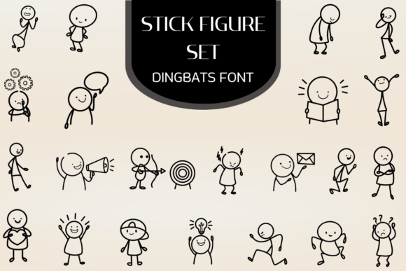 Stick Figure Set: A Dingbats Font for Crafters and Product Designers
