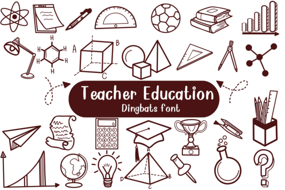 Teacher Education: A Dingbat Font for Creative Branding and Social Media Design